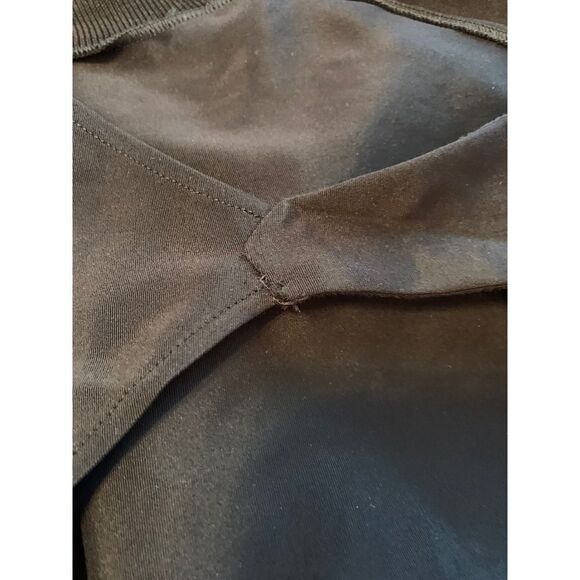 Luxury French Black Structured Bodysuit Gold Studs Long Sleeve Size 36 (S) - Picture 10 of 12